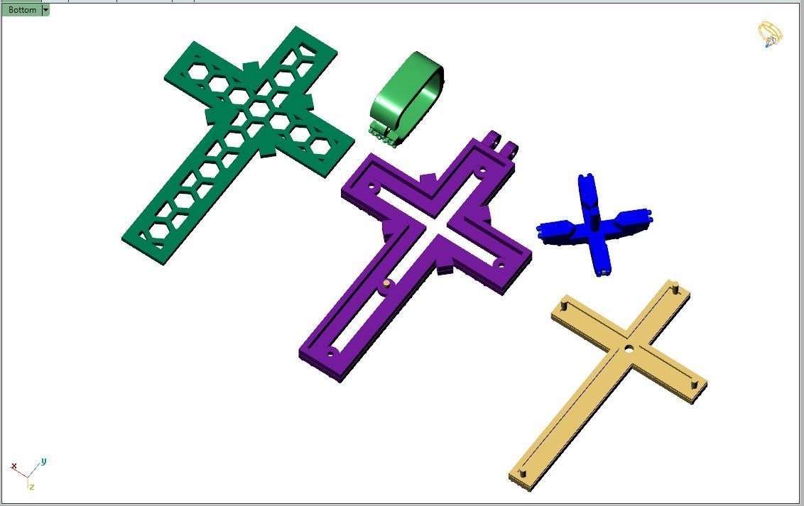 Custom Cross Diamond Pendant - Crucifixion Cross Necklace 3D print model_12