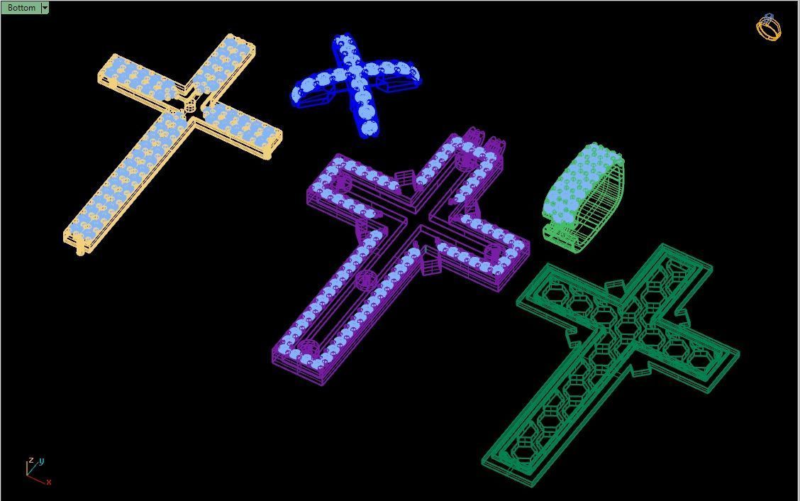 Custom Cross Diamond Pendant - Crucifixion Cross Necklace 3D print model_14