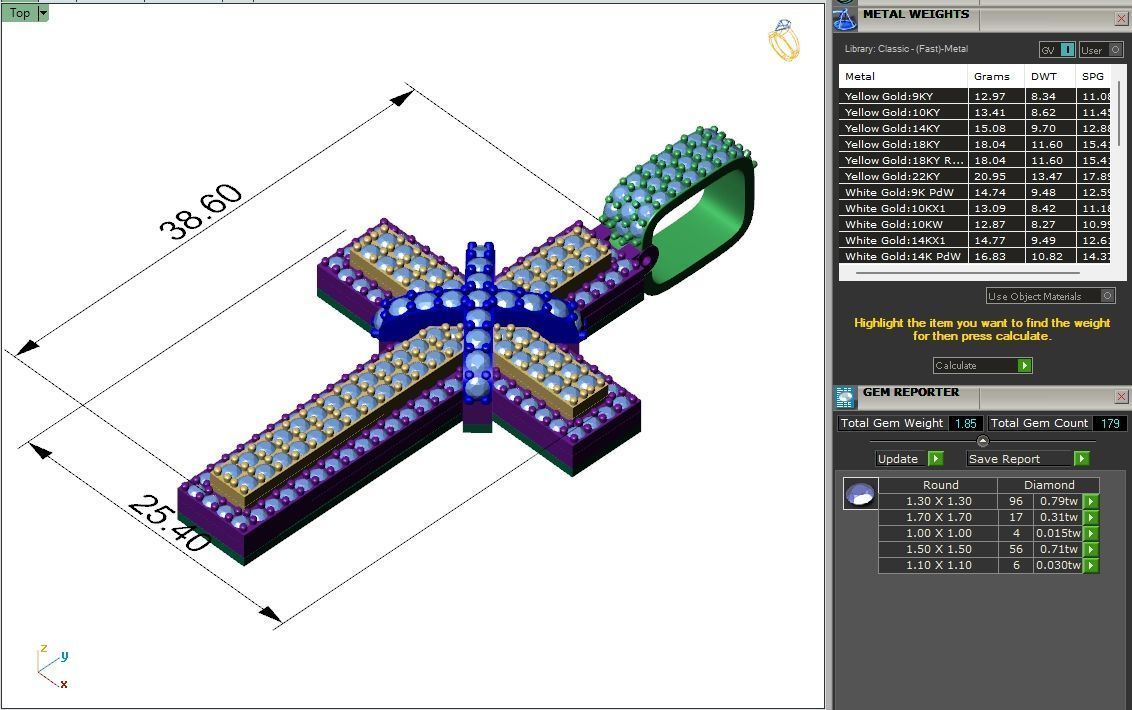 Custom Cross Diamond Pendant - Crucifixion Cross Necklace 3D print model_6