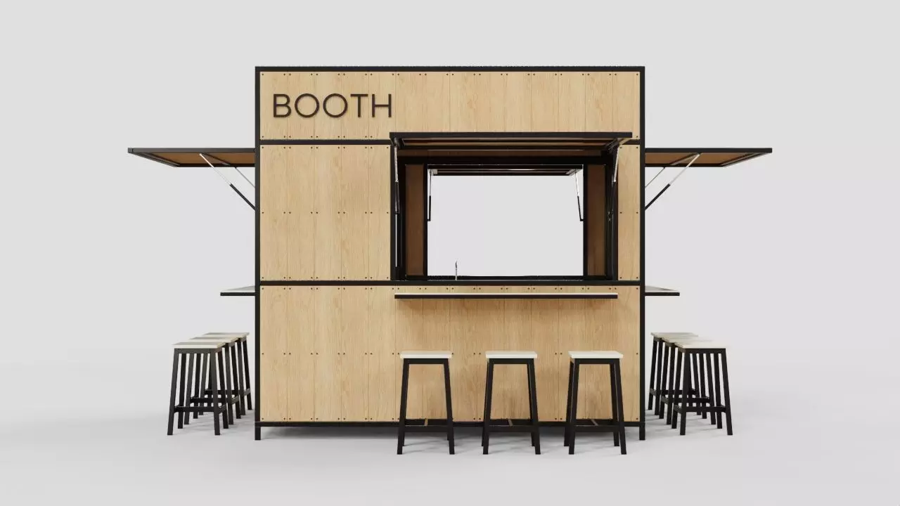 Booth Design 3D model_0