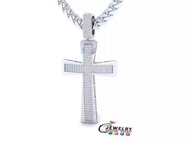 Custom Cross Diamond Pendant - Crucifixion Cross Necklace 