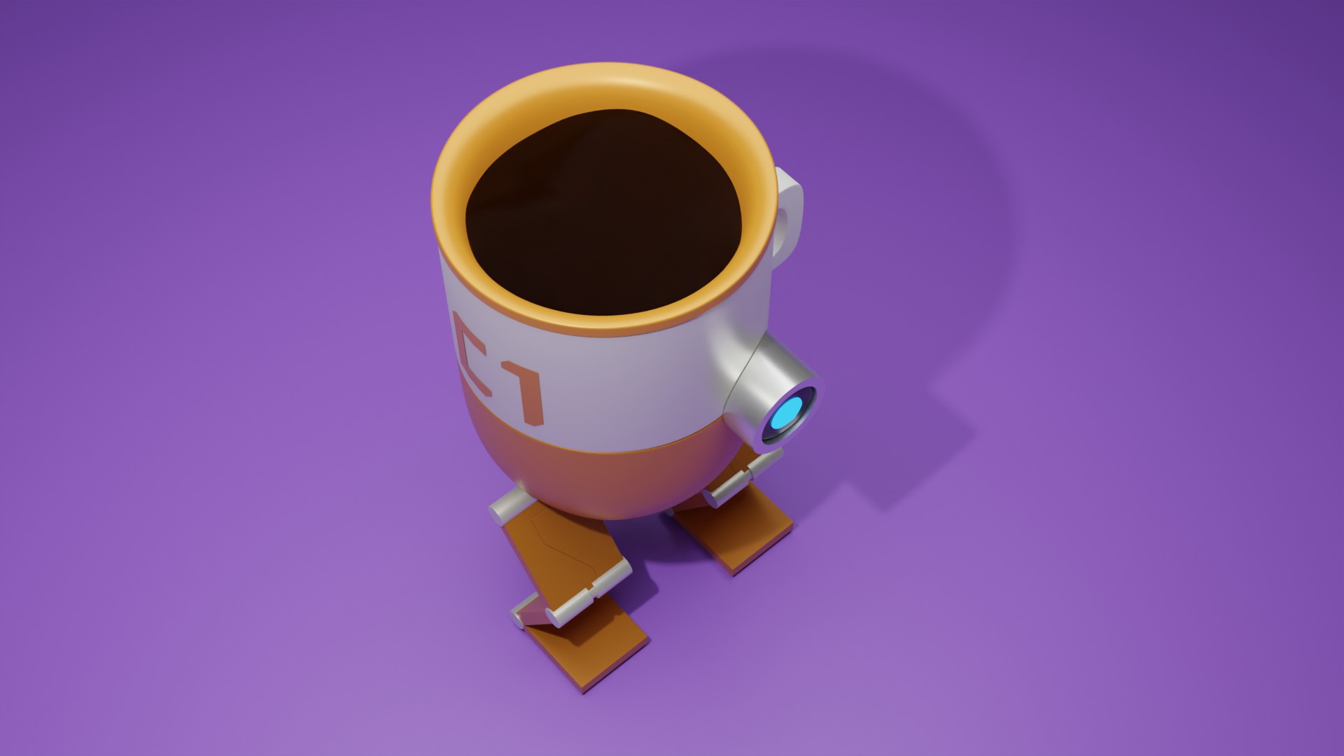 Robot glass 3d model Low-poly 3D model_12