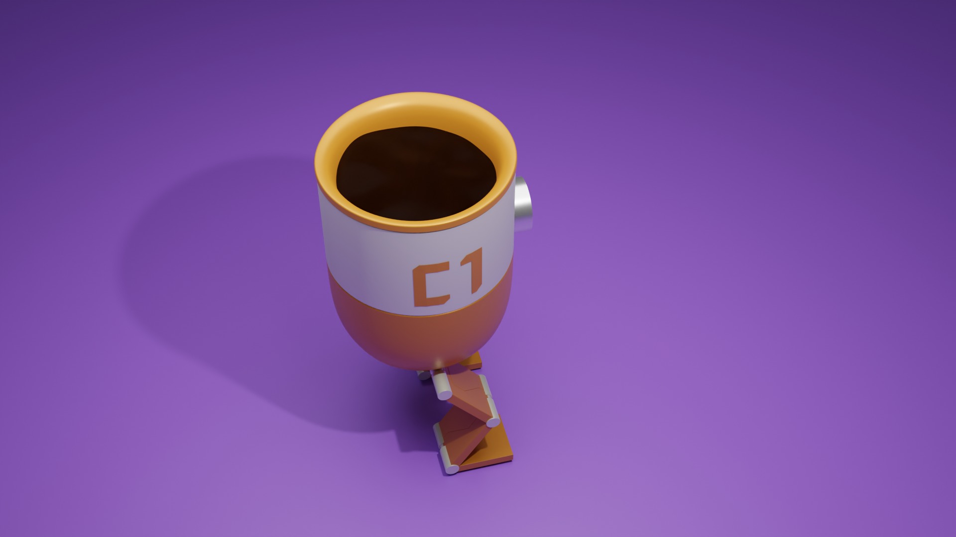 Robot glass 3d model Low-poly 3D model_5