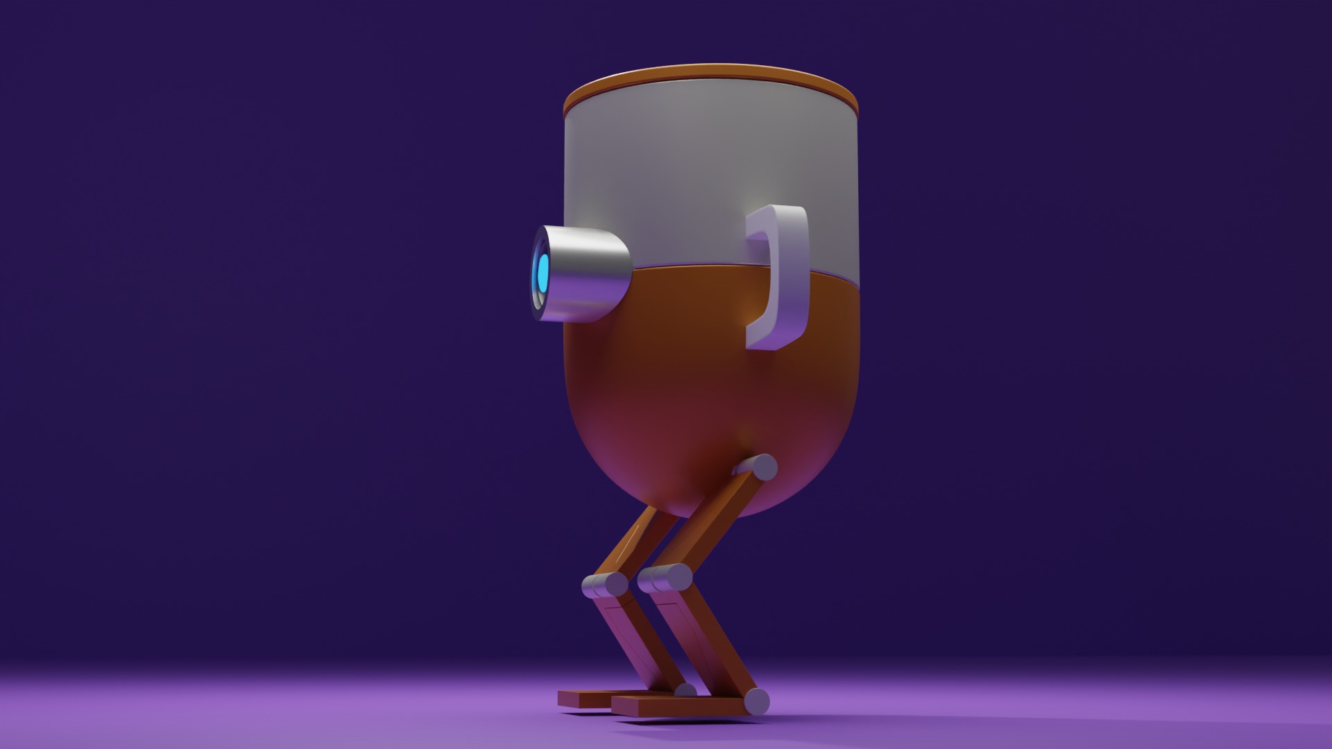 Robot glass 3d model Low-poly 3D model_10