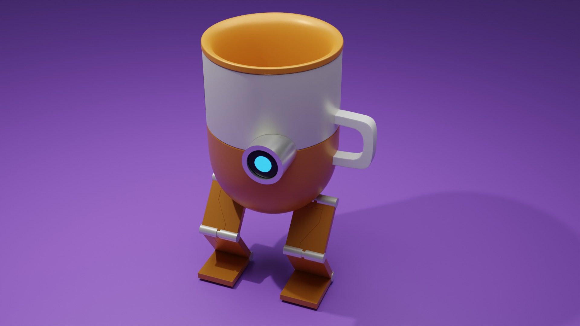 Robot glass 3d model Low-poly 3D model_3