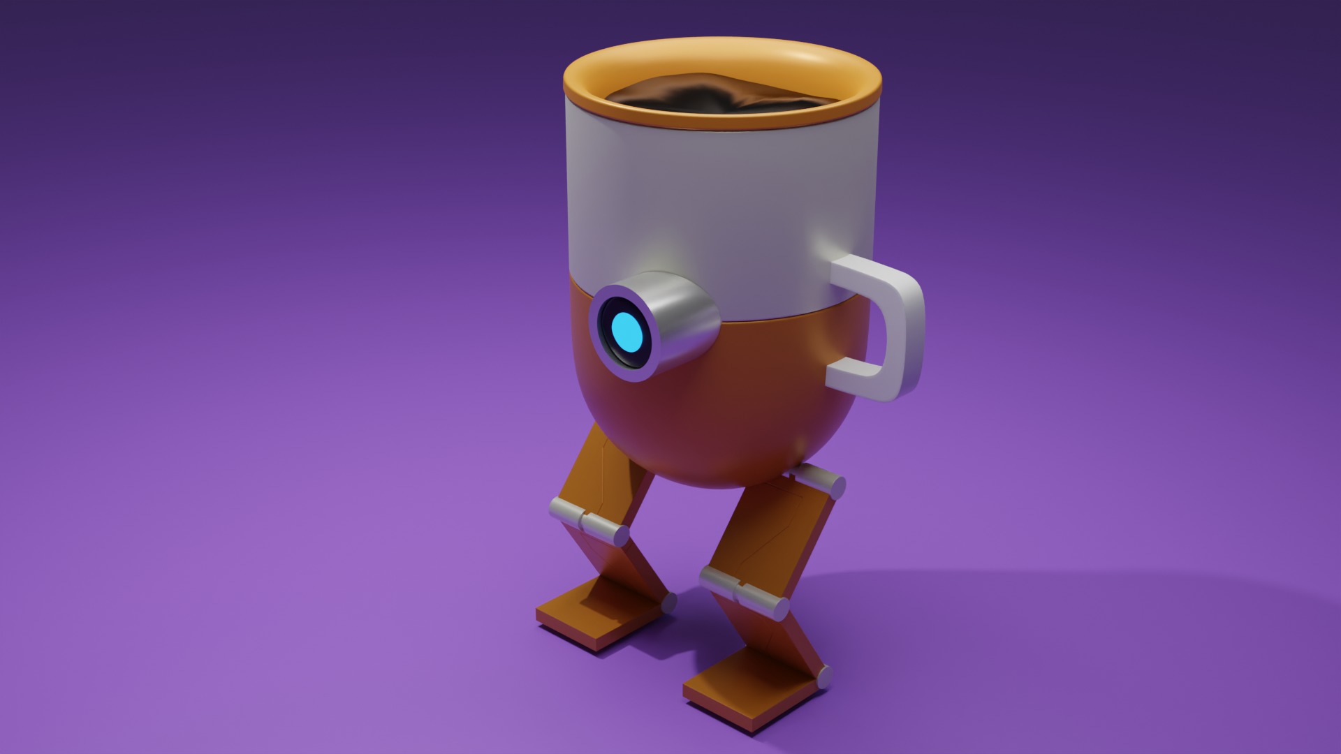 Robot glass 3d model Low-poly 3D model_8