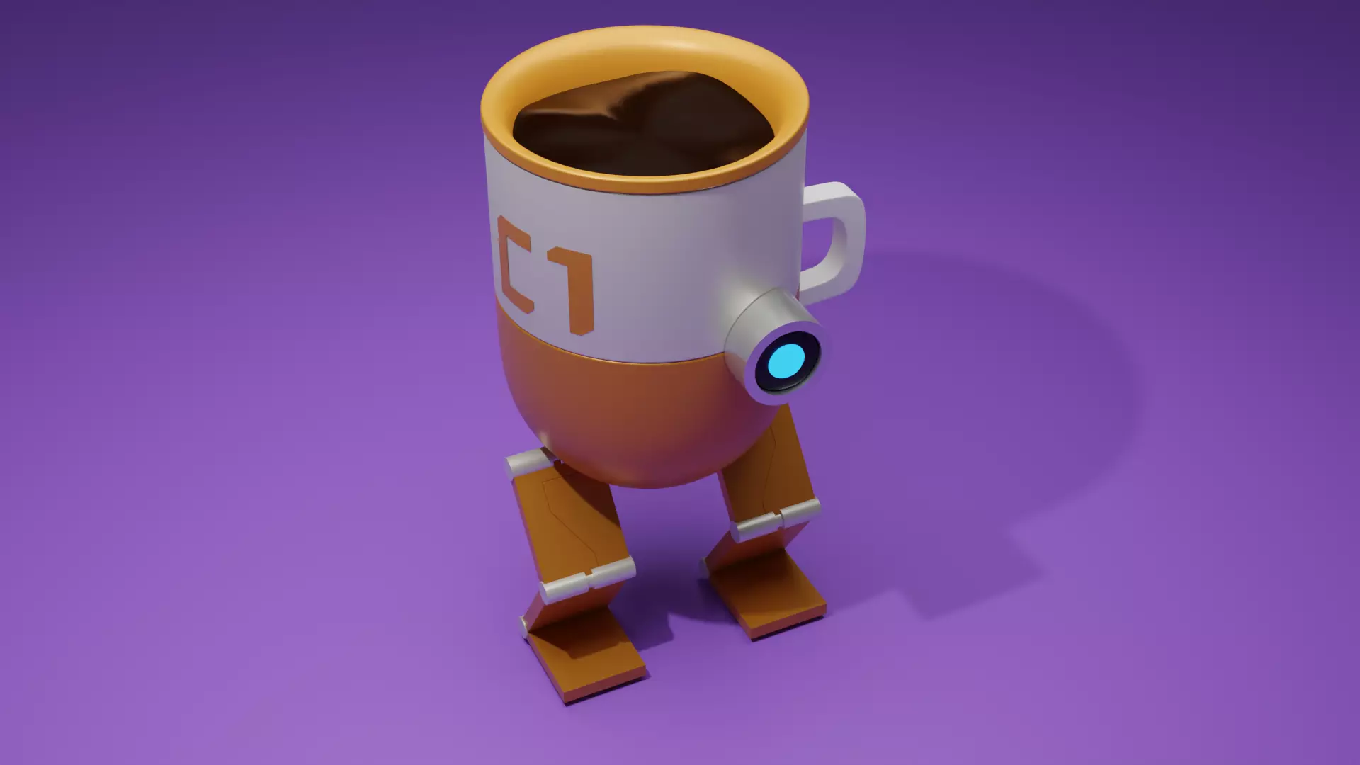 Robot glass 3d model Low-poly 3D model_0