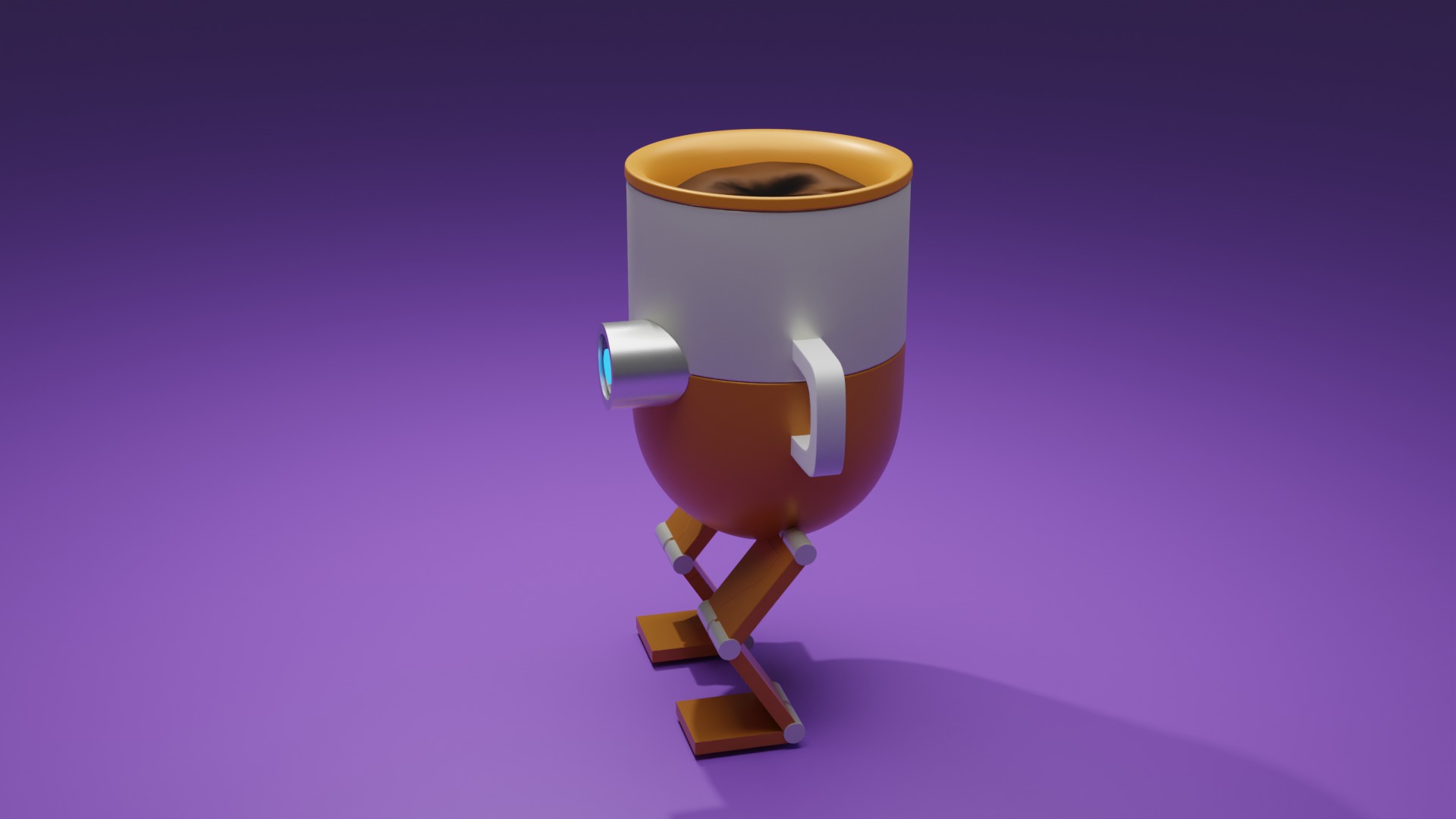 Robot glass 3d model Low-poly 3D model_11