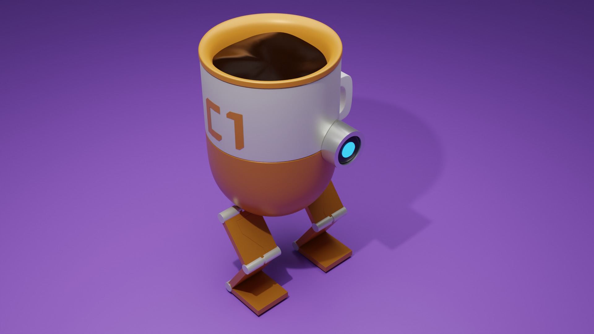 Robot glass 3d model Low-poly 3D model_2