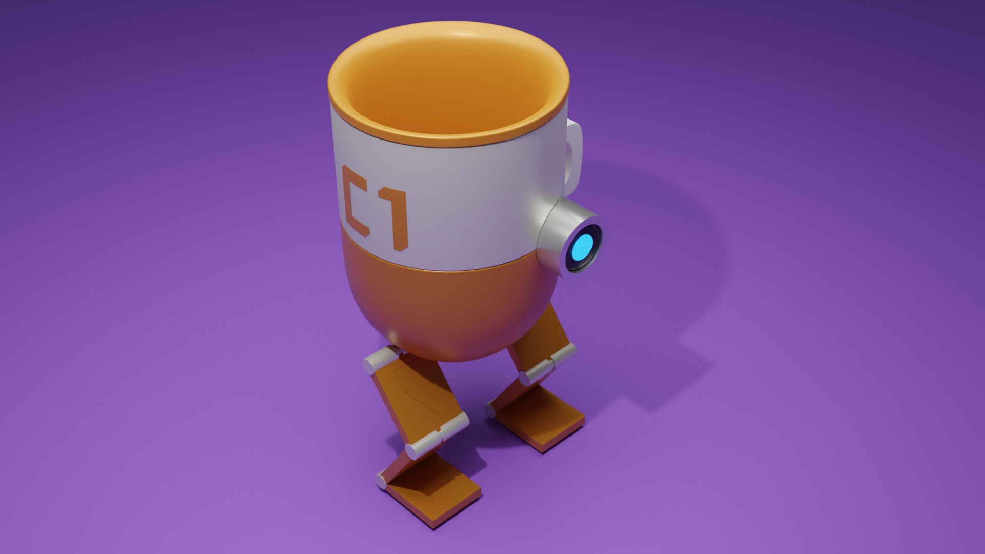 Robot glass 3d model Low-poly 3D model_1