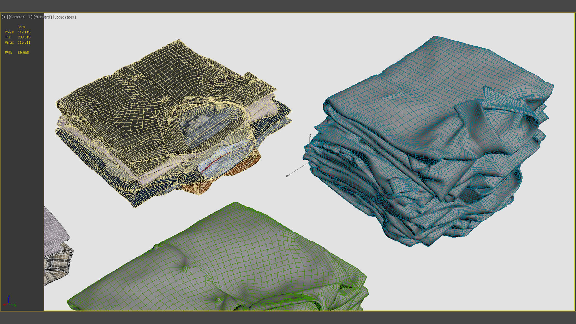 Pile or stack of folded shirts polo Generic clothing collection  3D model_13