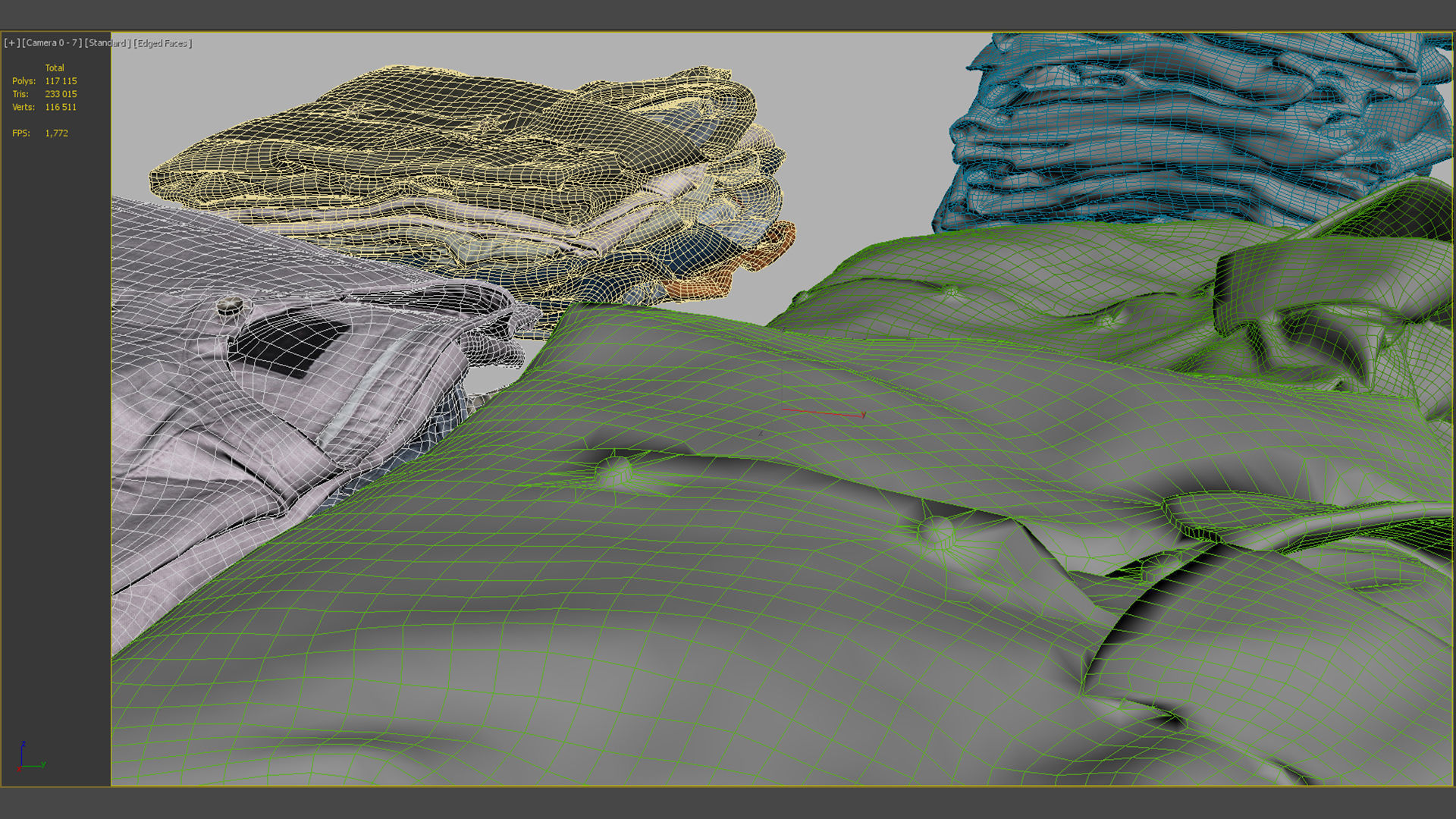 Pile or stack of folded shirts polo Generic clothing collection  3D model_12