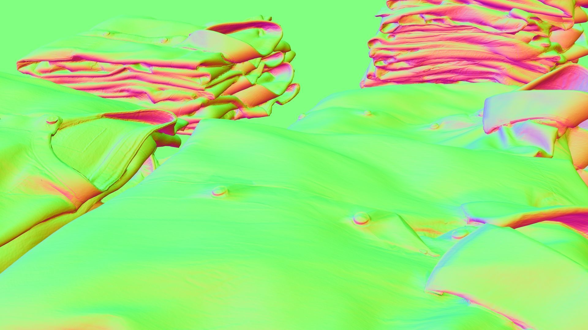 Pile or stack of folded shirts polo Generic clothing collection  3D model_16