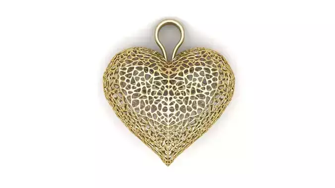 Geometric Heart Pendant 3d printable Model 3D print model