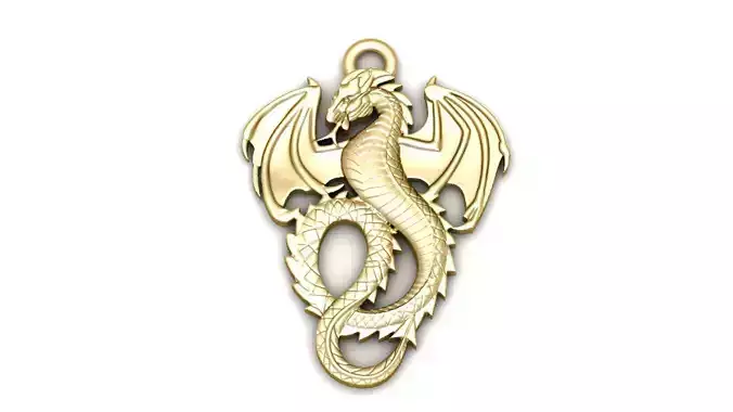 Dragon Pendant 3d printable Model 3D print model