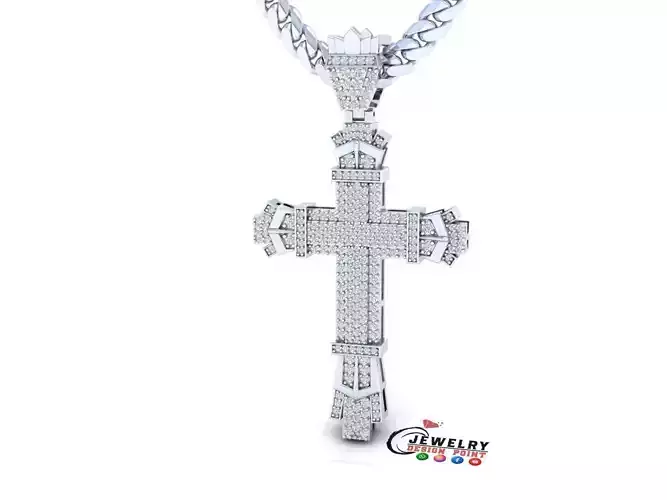 Custom Cross Diamond Pendant - Crucifixion Cross Necklace 