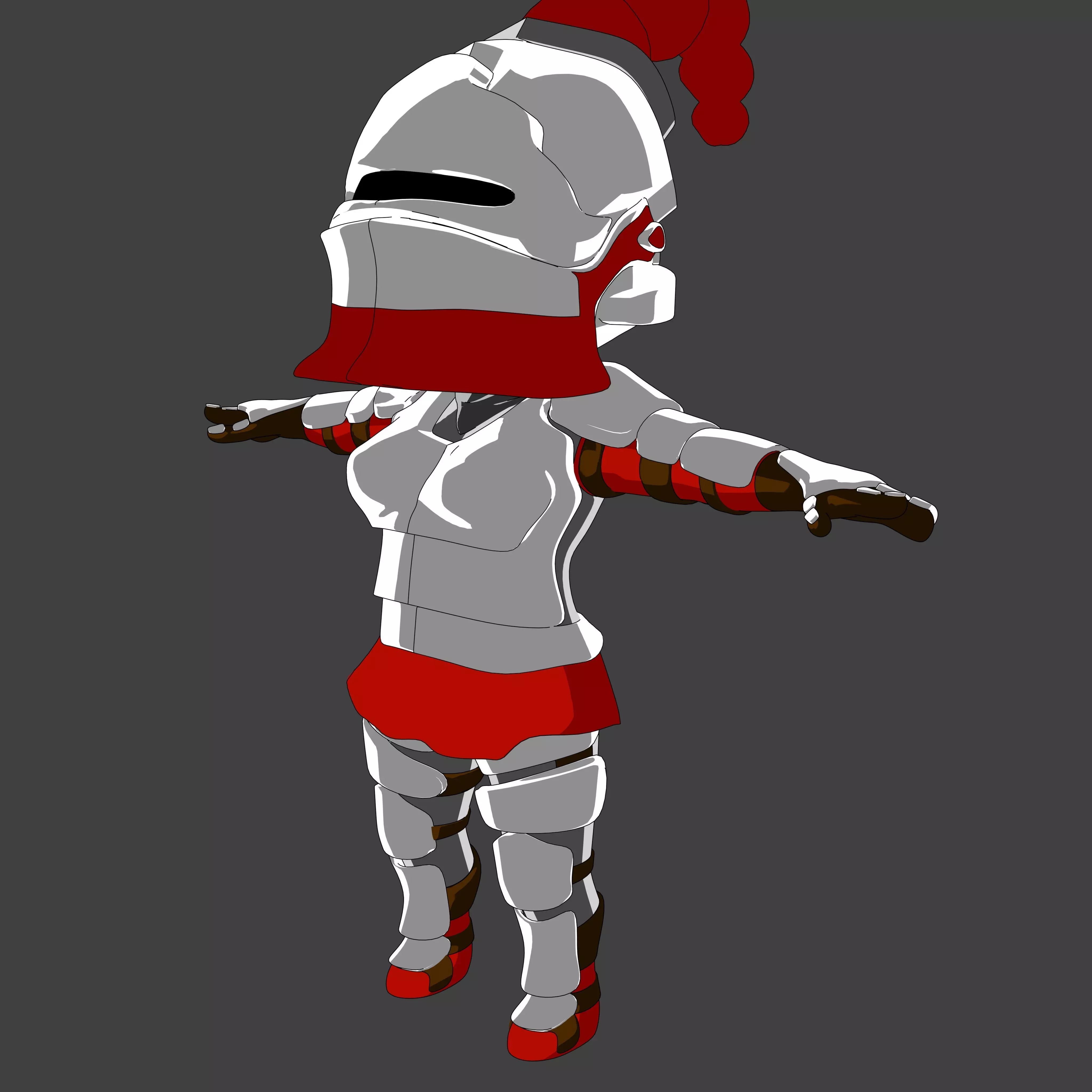 3D Chibi Knightess - Rigged Low Poly Woman Character Model Low-poly 3D model_0