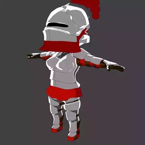 3D Chibi Knightess - Rigged Low Poly Woman Character Model