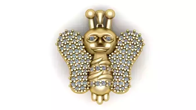 Butterfly Diamond pendant for women 3d Printable Model