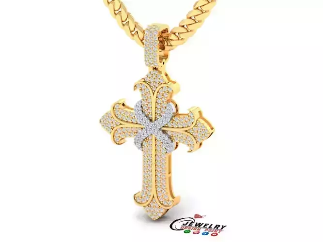 Custom Cross Diamond Pendant - Crucifixion Cross Necklace 