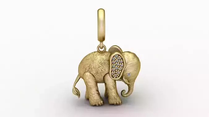 Elephant Diamond pendant 3d printable Model
