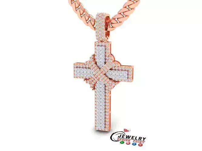 Custom Cross Diamond Pendant - Crucifixion Cross Necklace 