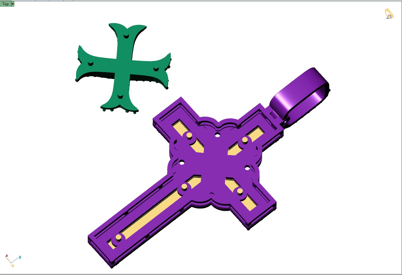 Custom Cross Diamond Pendant - Crucifixion Cross Necklace 3D print model_11