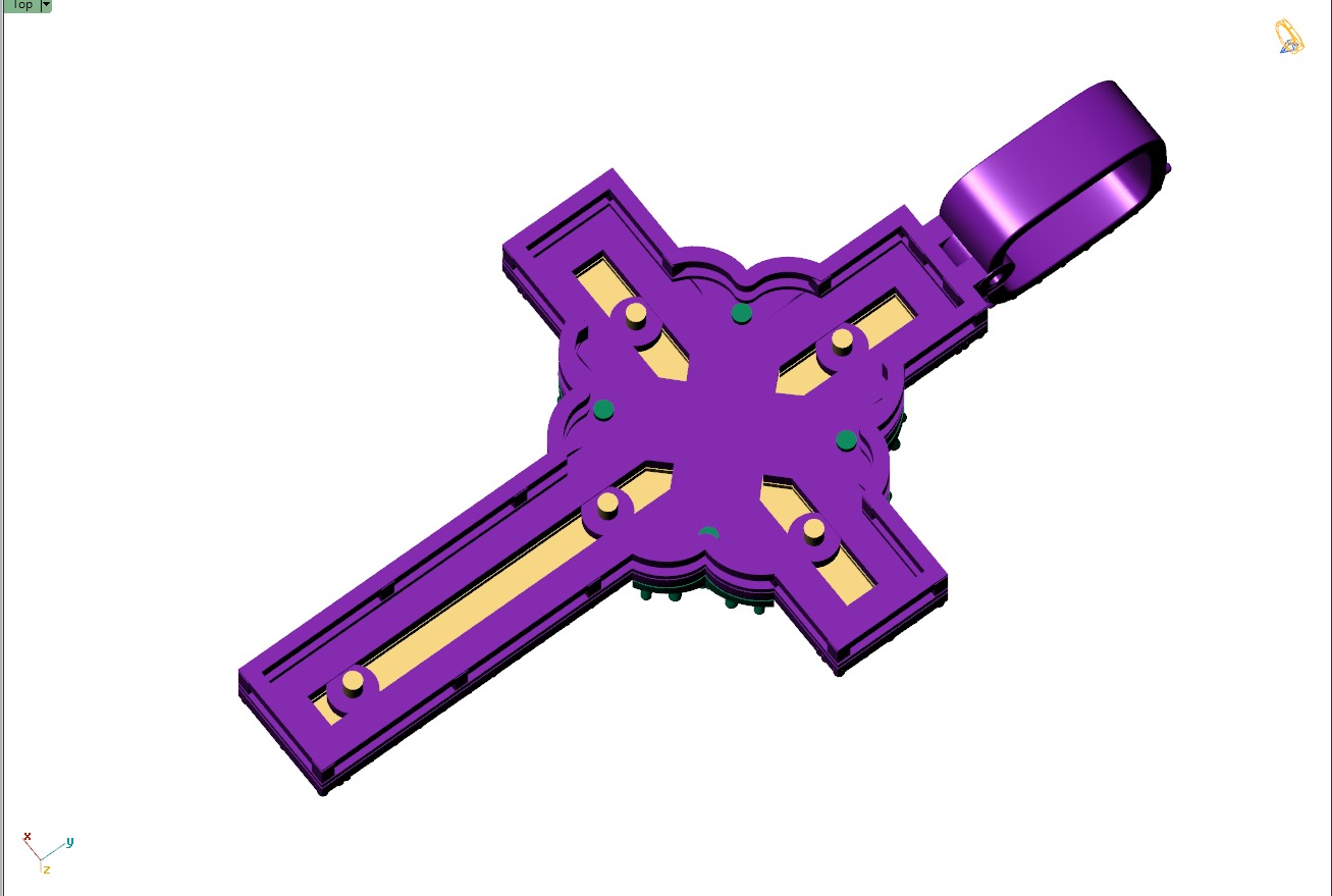 Custom Cross Diamond Pendant - Crucifixion Cross Necklace 3D print model_9