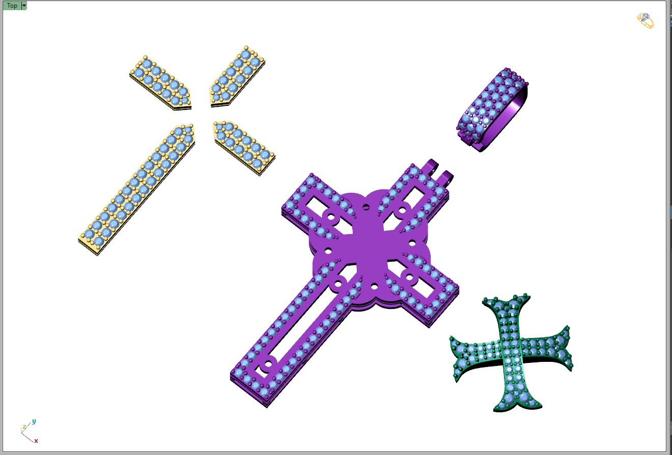 Custom Cross Diamond Pendant - Crucifixion Cross Necklace 3D print model_15