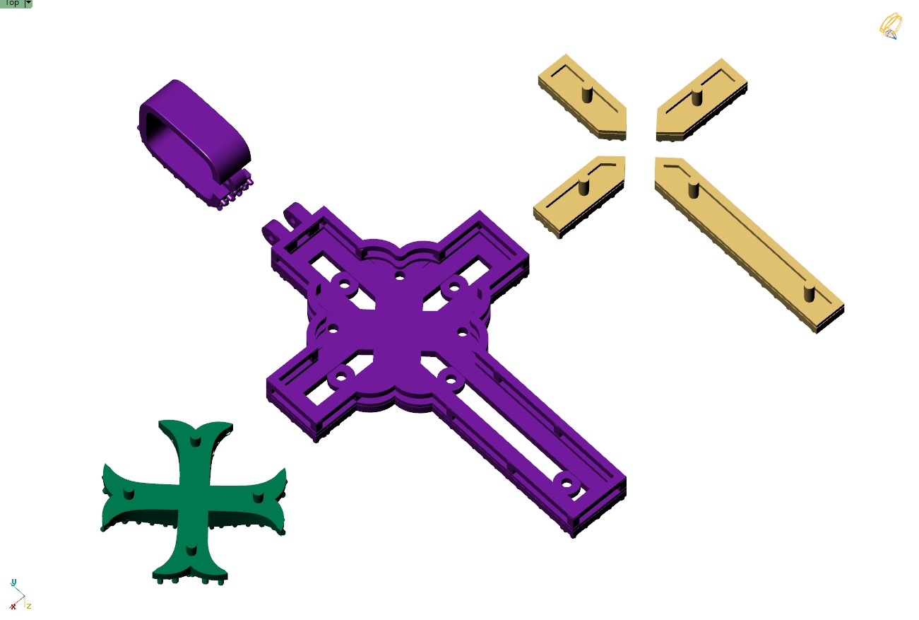 Custom Cross Diamond Pendant - Crucifixion Cross Necklace 3D print model_16