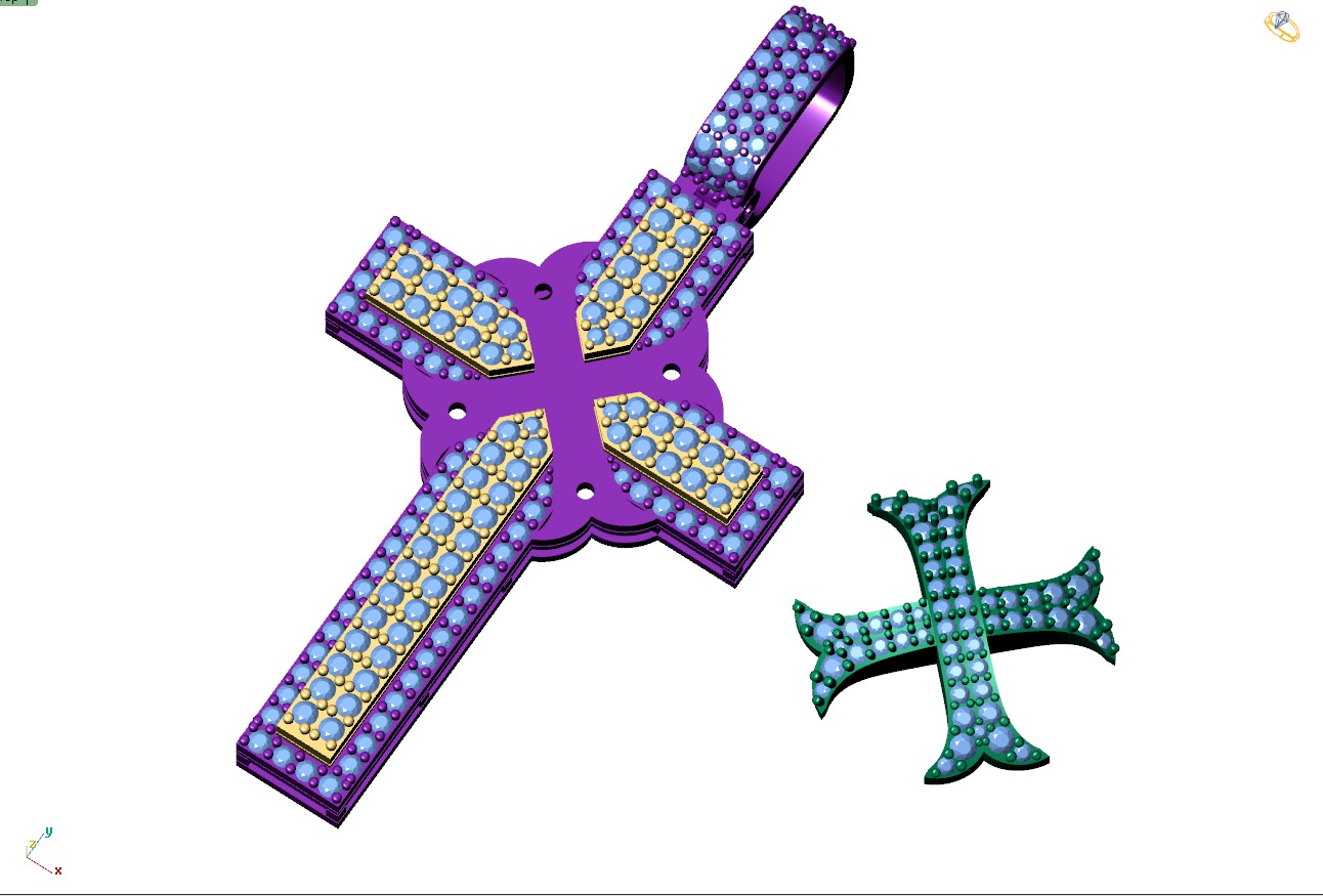 Custom Cross Diamond Pendant - Crucifixion Cross Necklace 3D print model_10