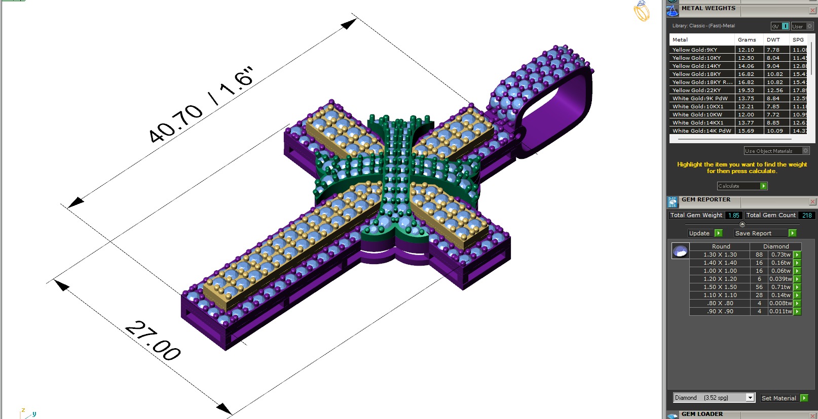 Custom Cross Diamond Pendant - Crucifixion Cross Necklace 3D print model_6