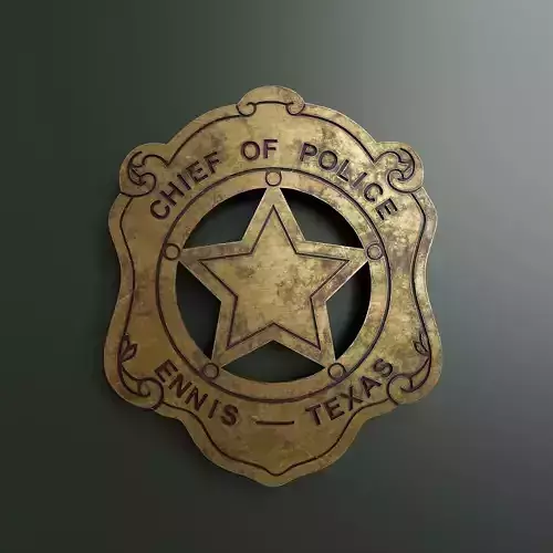Chief of Police Badge Low-poly 3D model