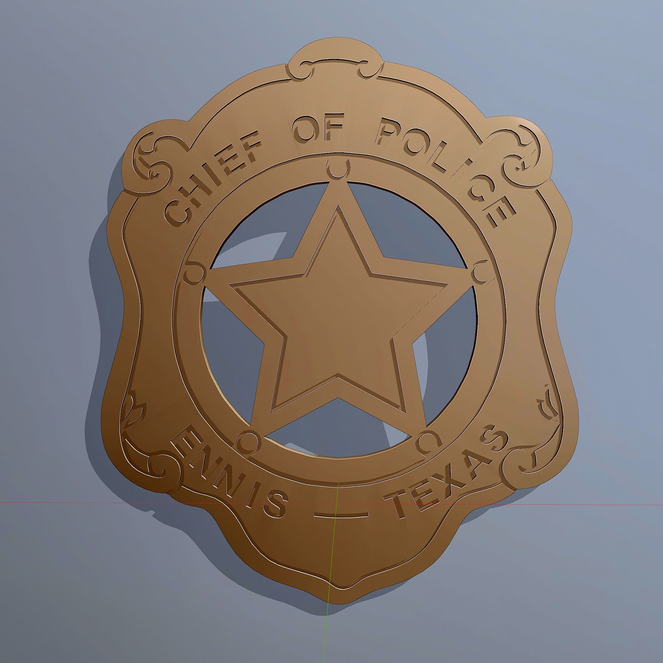 Chief of Police Badge Low-poly 3D model_5