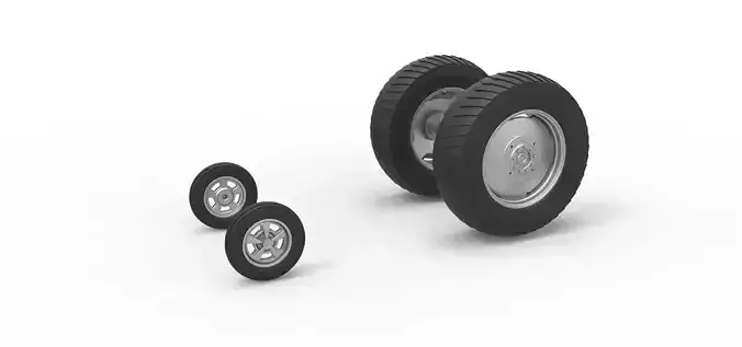 Wheel set of Small block Pulling tractor Scale 1 to 25