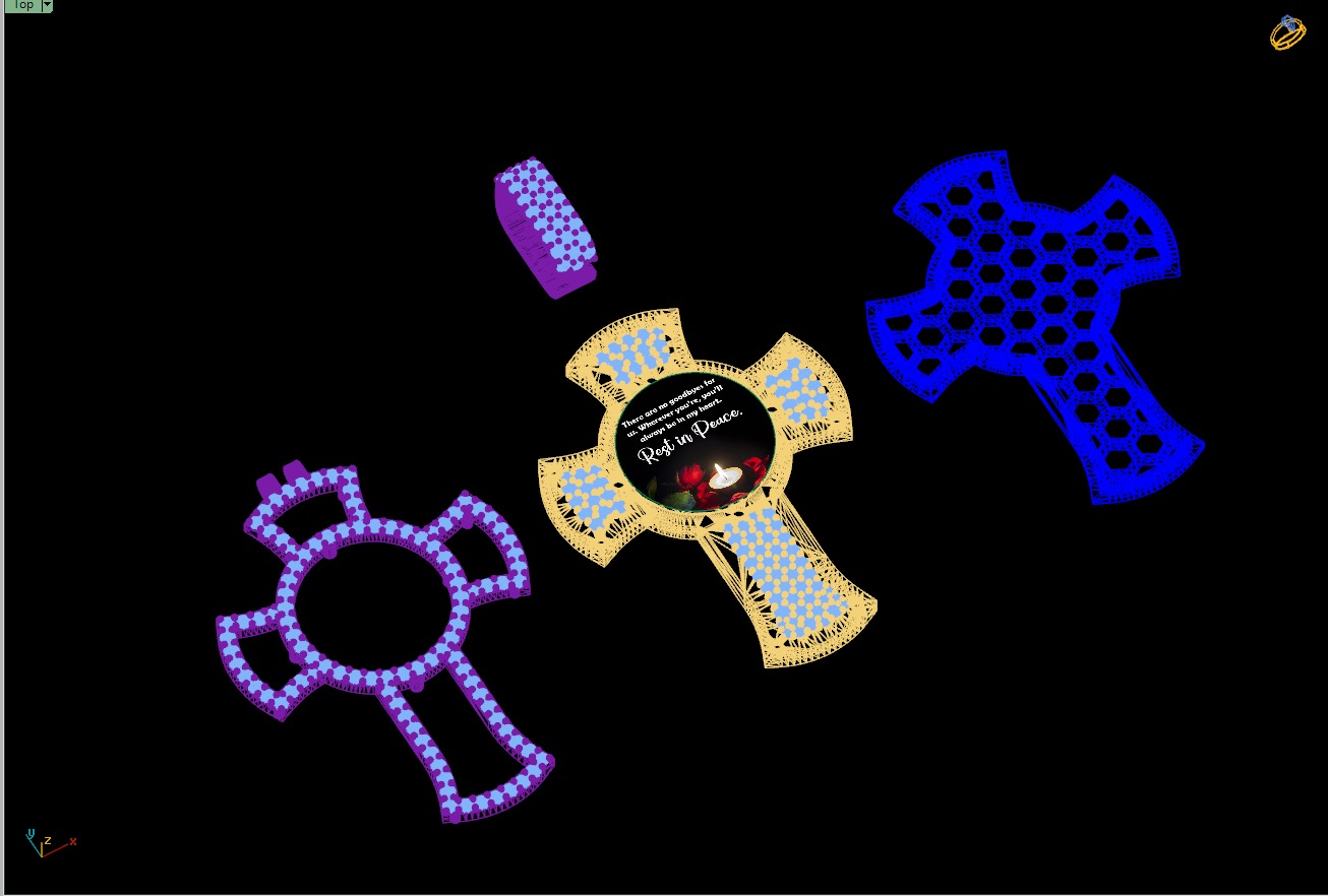 Custom Memory Photo w Cross Diamond Pendant - Cross Necklace  3D print model_19