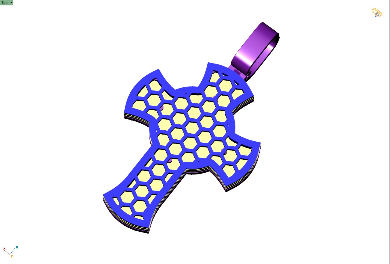 Custom Memory Photo w Cross Diamond Pendant - Cross Necklace  3D print model_9