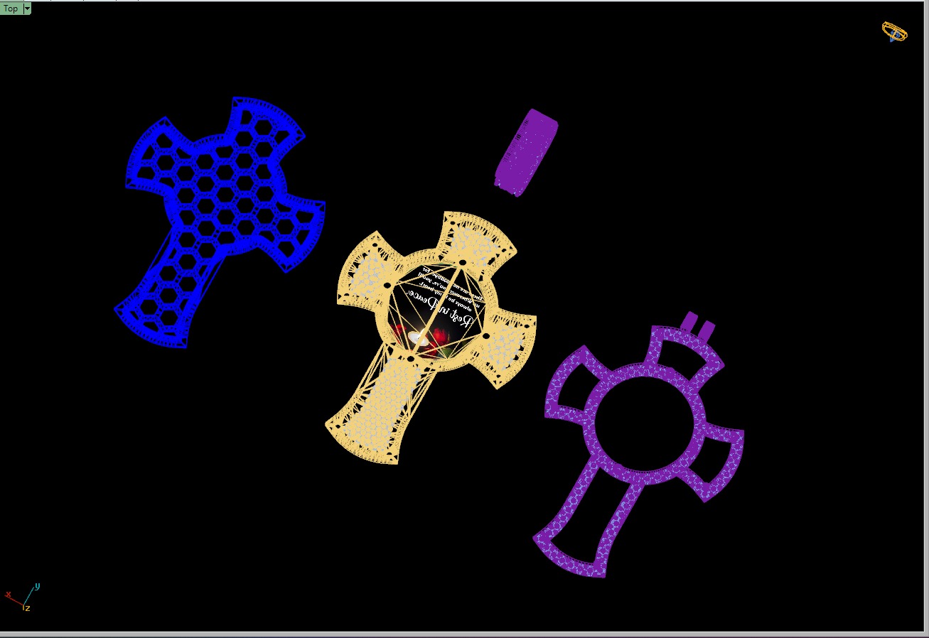 Custom Memory Photo w Cross Diamond Pendant - Cross Necklace  3D print model_18