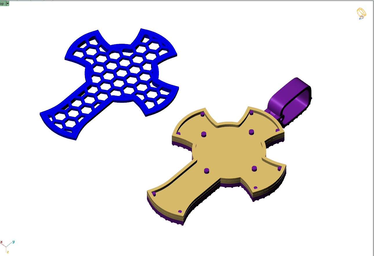 Custom Memory Photo w Cross Diamond Pendant - Cross Necklace  3D print model_11