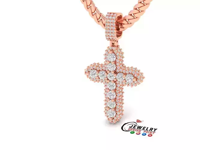 Custom Cross Diamond Pendant - Crucifixion Cross Necklace 