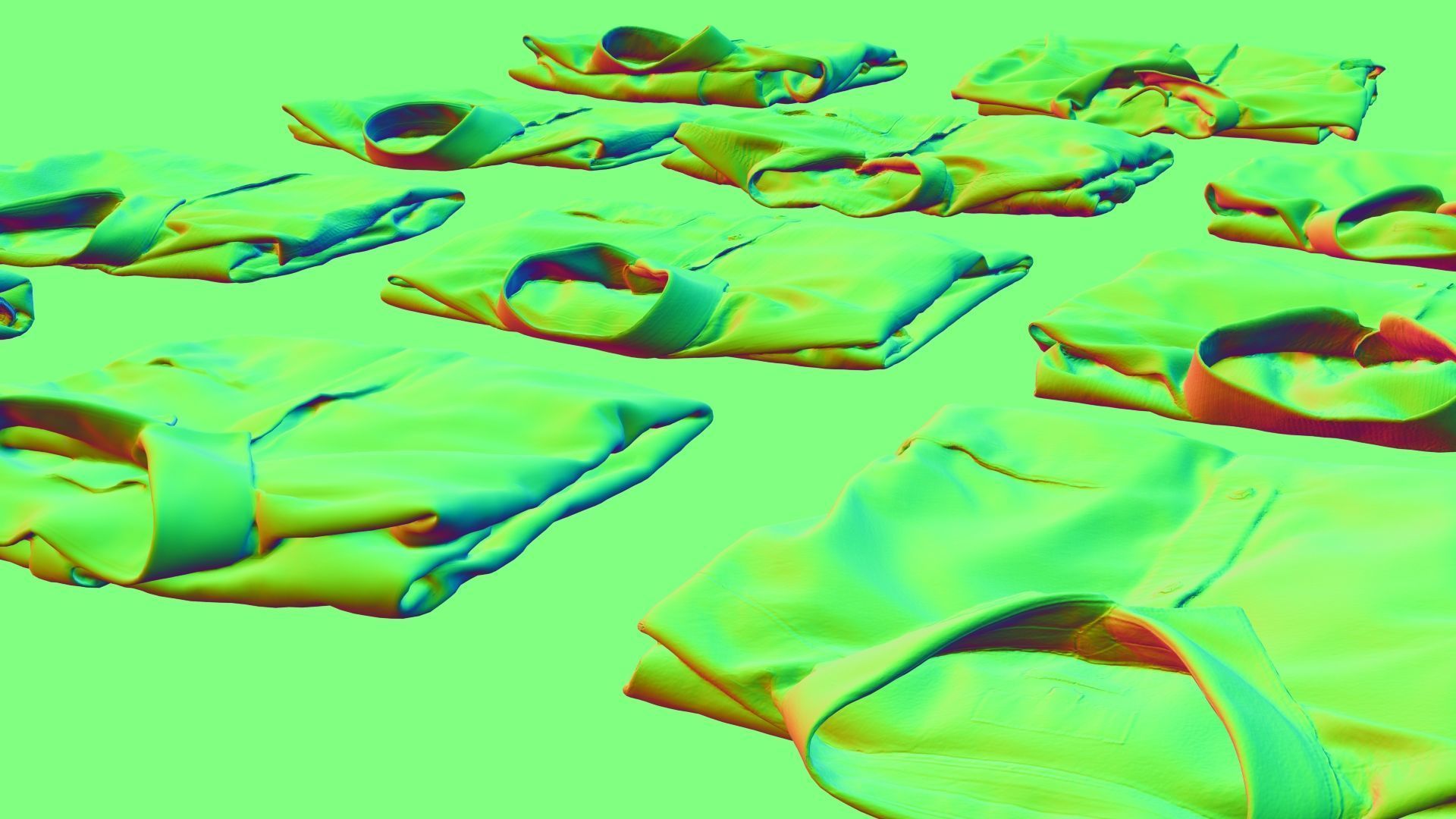 Folded polo and shirt collection Generic casual business 3D model_15