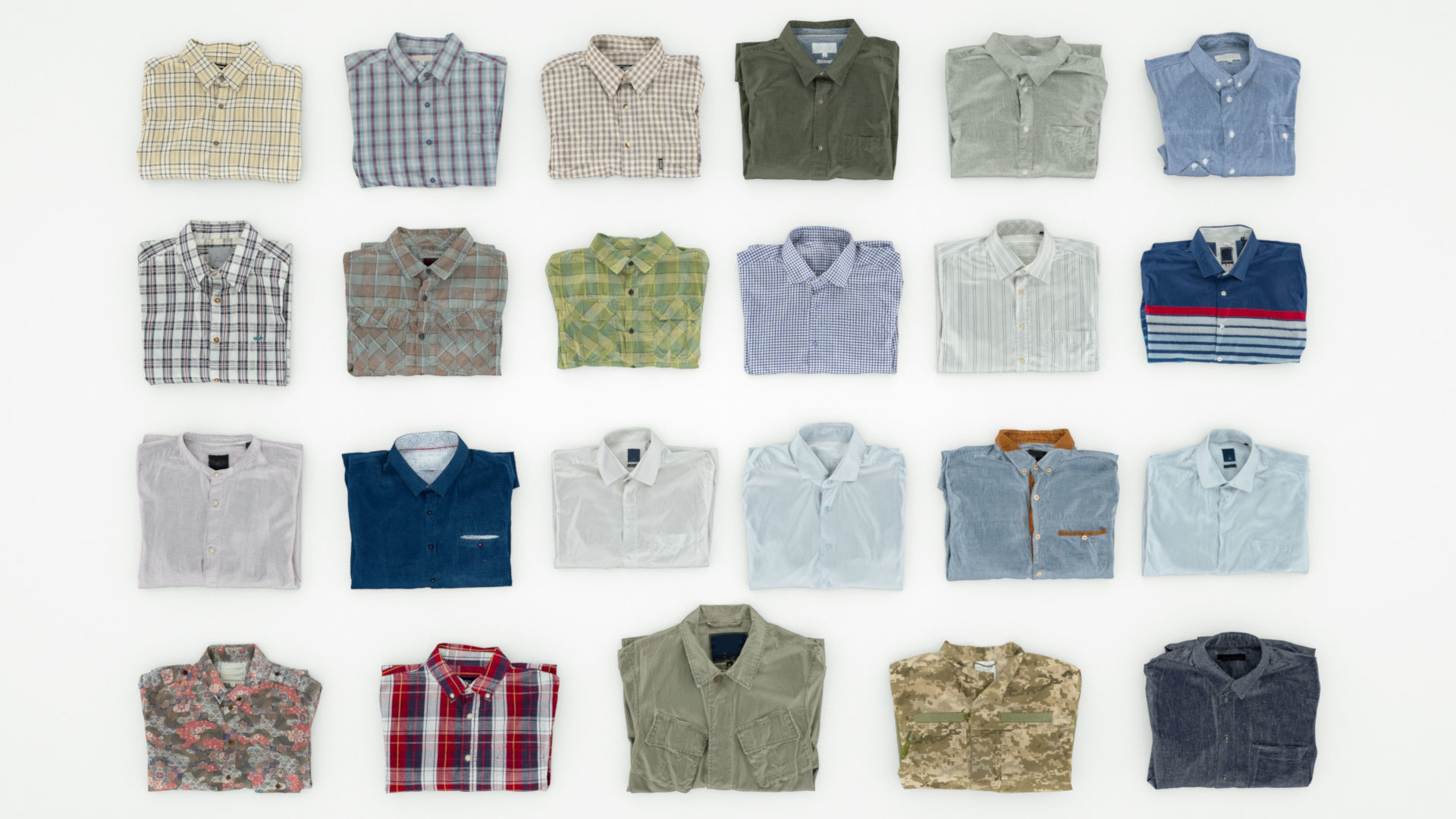 Folded polo and shirt collection Generic casual business 3D model_8