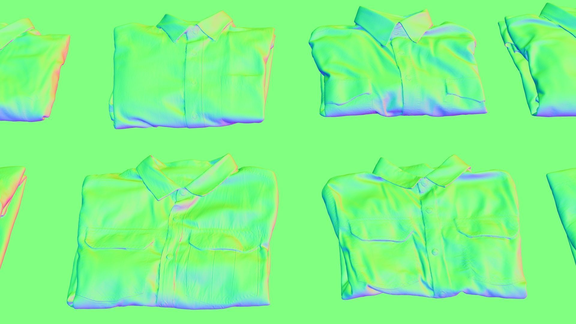 Folded polo and shirt collection Generic casual business 3D model_19