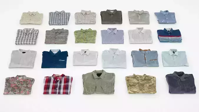 Folded polo and shirt collection Generic casual business 