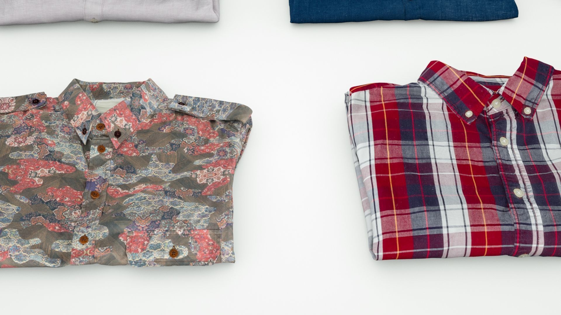 Folded polo and shirt collection Generic casual business 3D model_10