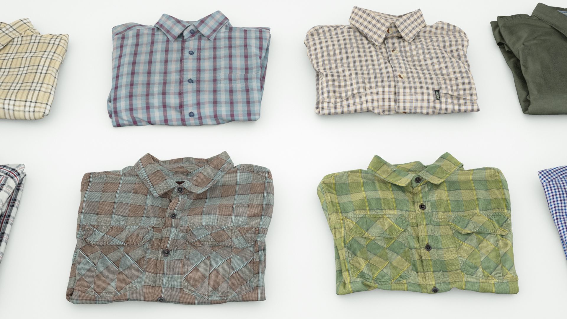 Folded polo and shirt collection Generic casual business 3D model_9