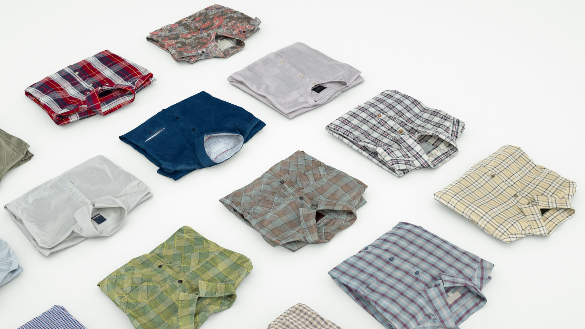 Folded polo and shirt collection Generic casual business 3D model_4