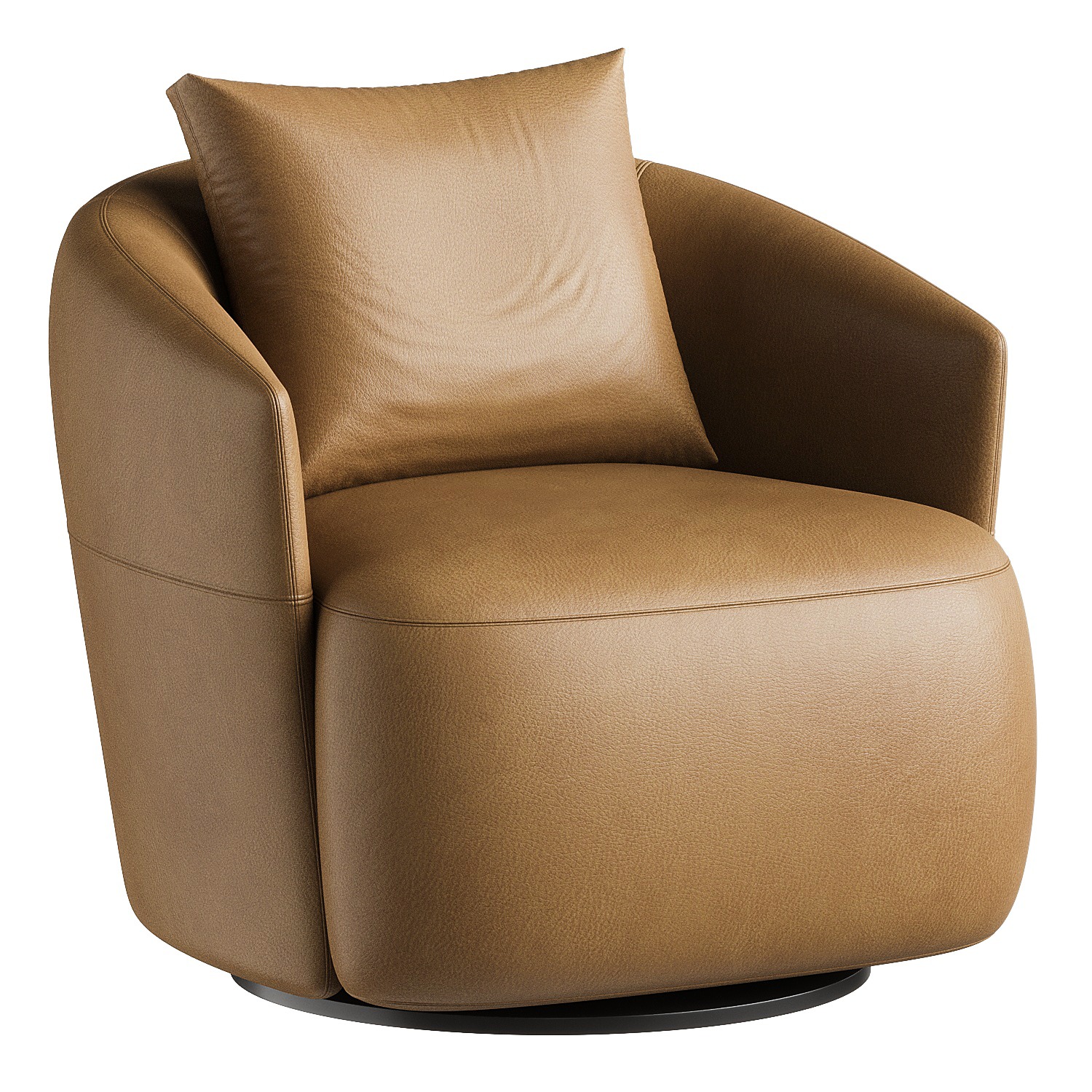 armchair leather 3D model_1