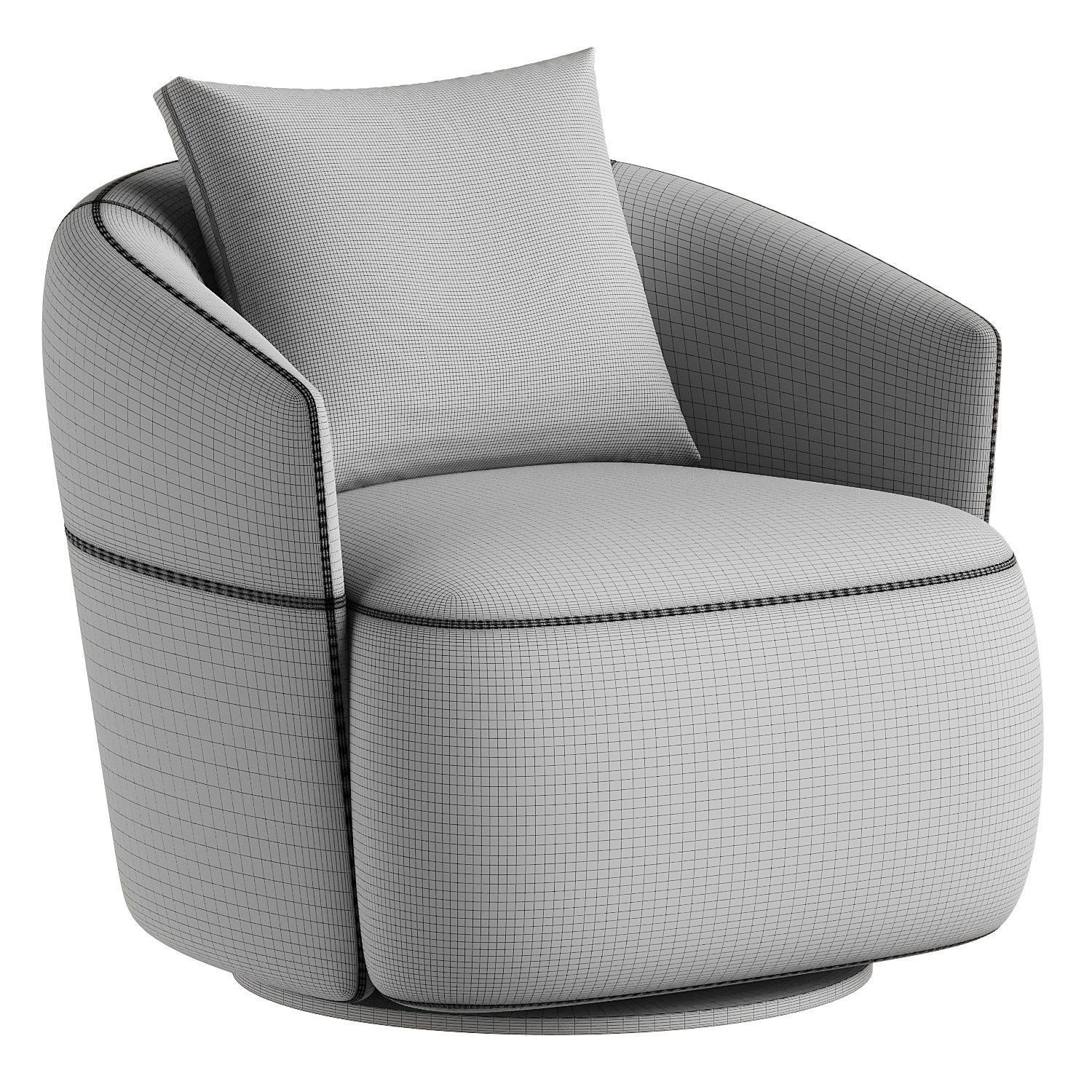 armchair leather 3D model_6