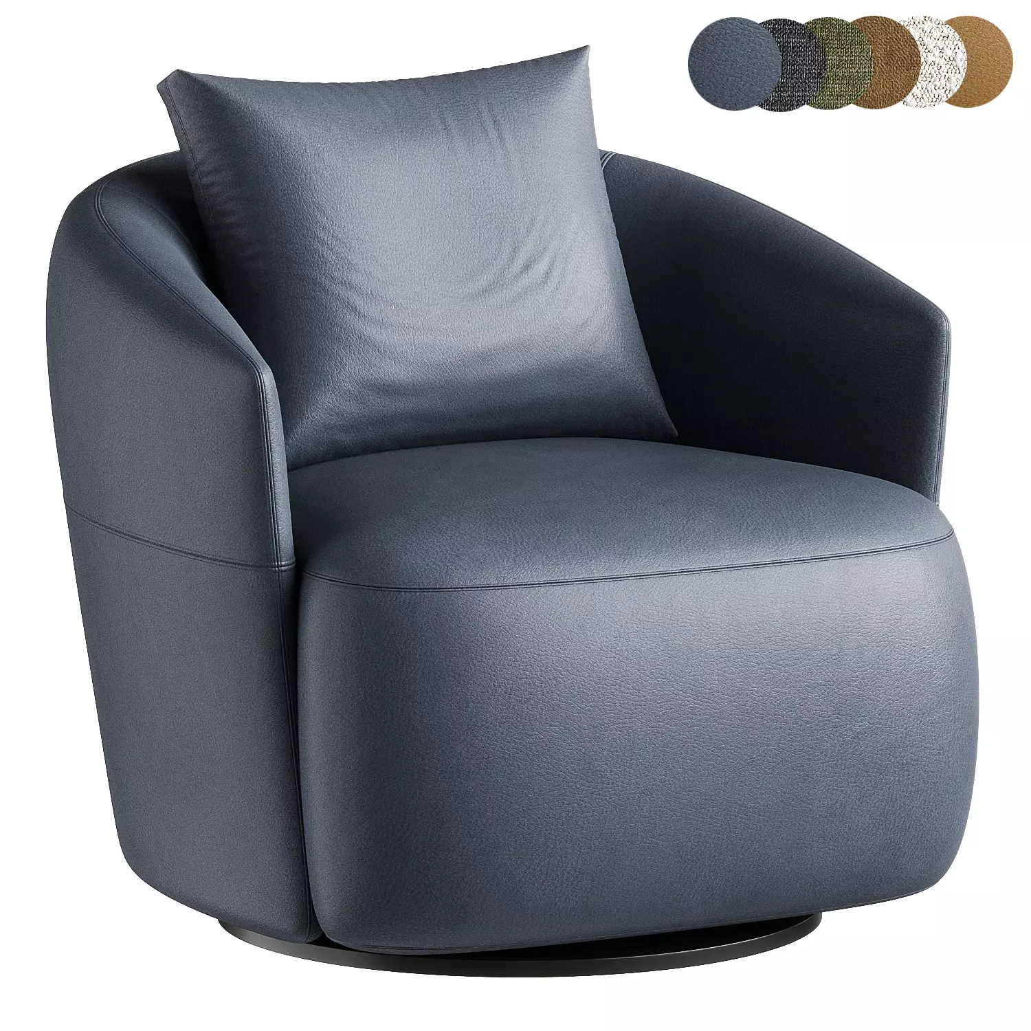 armchair leather 3D model_0